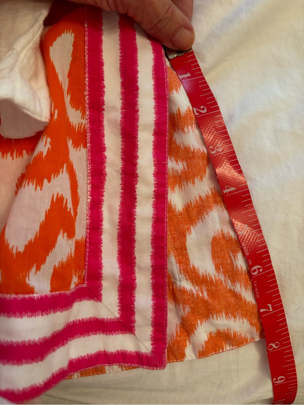 Gretchen Scott Designs 100% Cotton Pink & Orange Ikat V-Neck Tunic Medium - Picture 6 of 6
